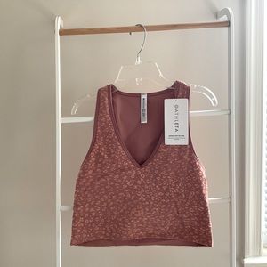 Athleta Aurora Crop Rib Tank Bra